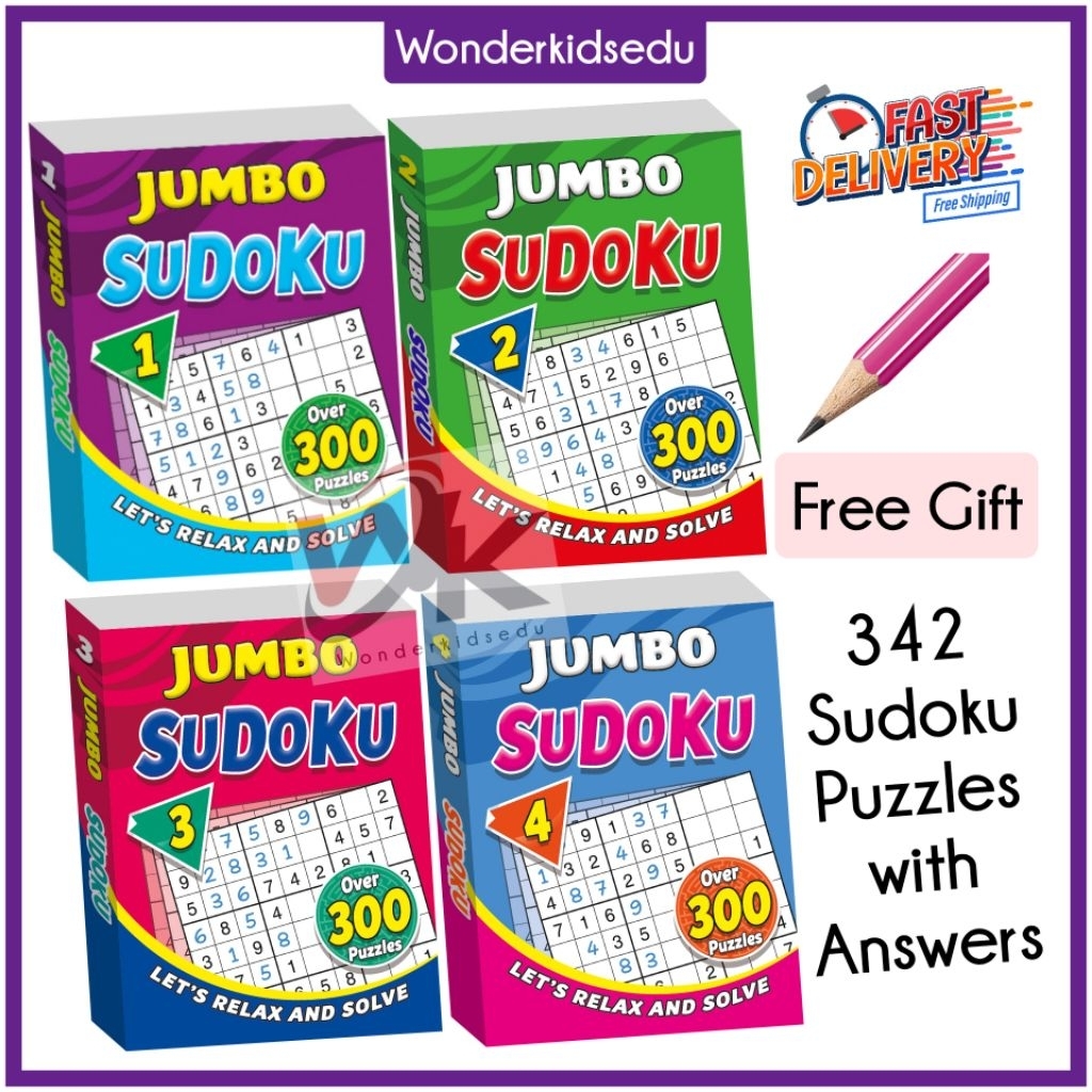 Amazing Jumbo Sudoku Book Puzzle Book Crossword Brain Bosting Adult Word Search Book
