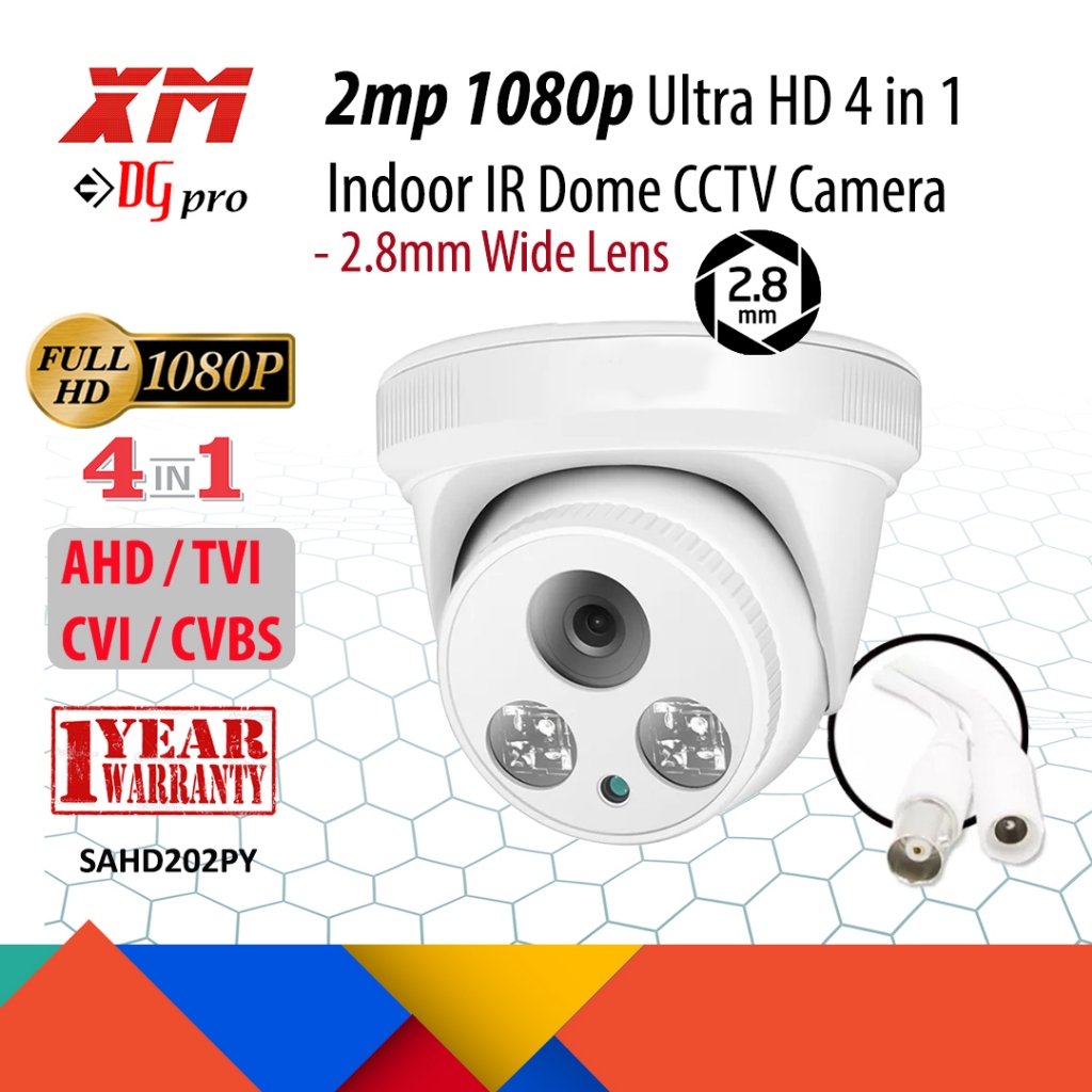 XM DGpro 2MP 1080p Full HD 4in1 CVI/AHD/TVI/CVBS IR Dome กล้องวงจรปิด