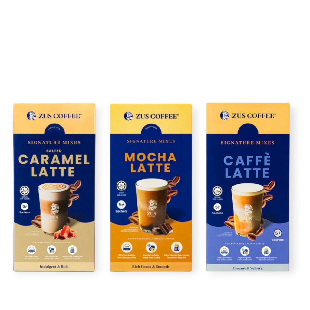 ZUS Coffee Instant Latte 5s x 28g | มอคค่า / คาเฟอีน ลาเต้ / คาราเมลลาเต้ | เครื่องดื่มกาแฟสําเร็จรู