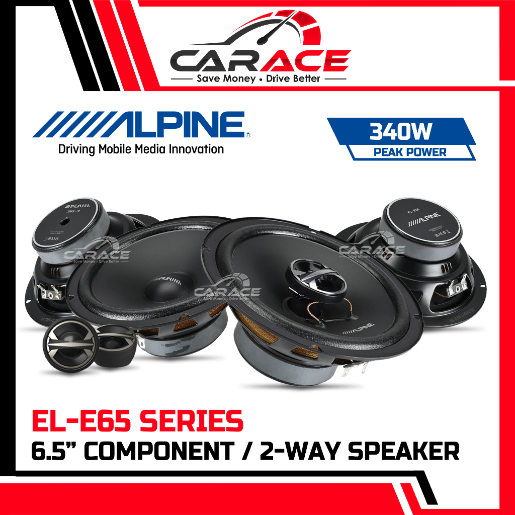 Alpine Speaker 6.5" 2-Way Component Speaker Combo 6.5 นิ้ว 2Way Speaker Set CARACE ALPINE EL-E65 EL-