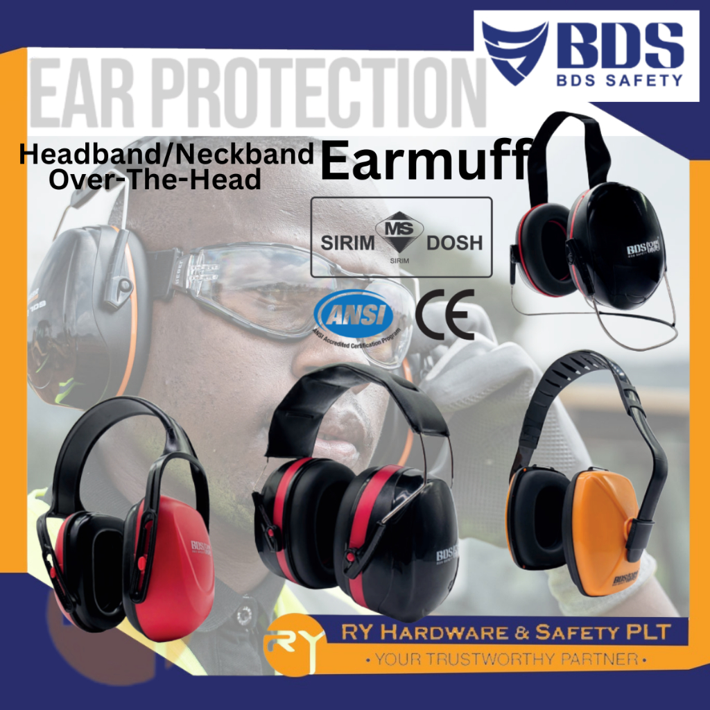 [SIRIM DOSH] BDS ที่คาดผม Over-The-Head Earmuff สายคล้องคอป้องกันหู Earmuffs น้ําหนักเบาประสิทธิภาพ 