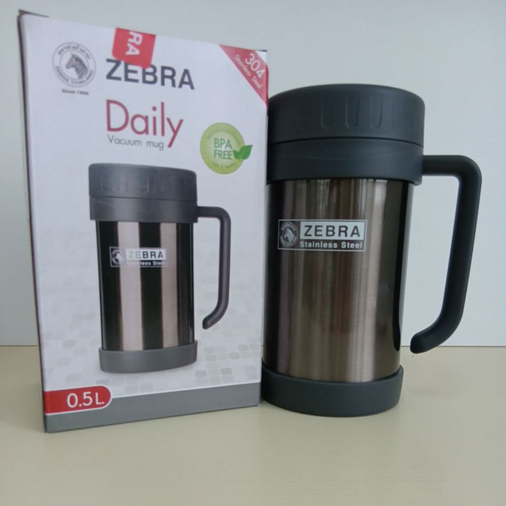 แก้วน้ําสุญญากาศ Zebra พร้อมที่จับ dail 0.5L