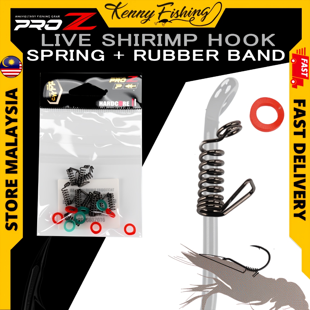 PRO Z SPRING + สายรัดยาง LIVE SHRIMP HOOK