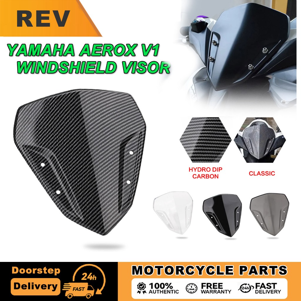 Yamaha NVX NVX155 V1 V2 AEROX155 ตัดมาตรฐาน Visor กระจกกระจก Cowling คาร์บอนสีดํา NVX Aerox155