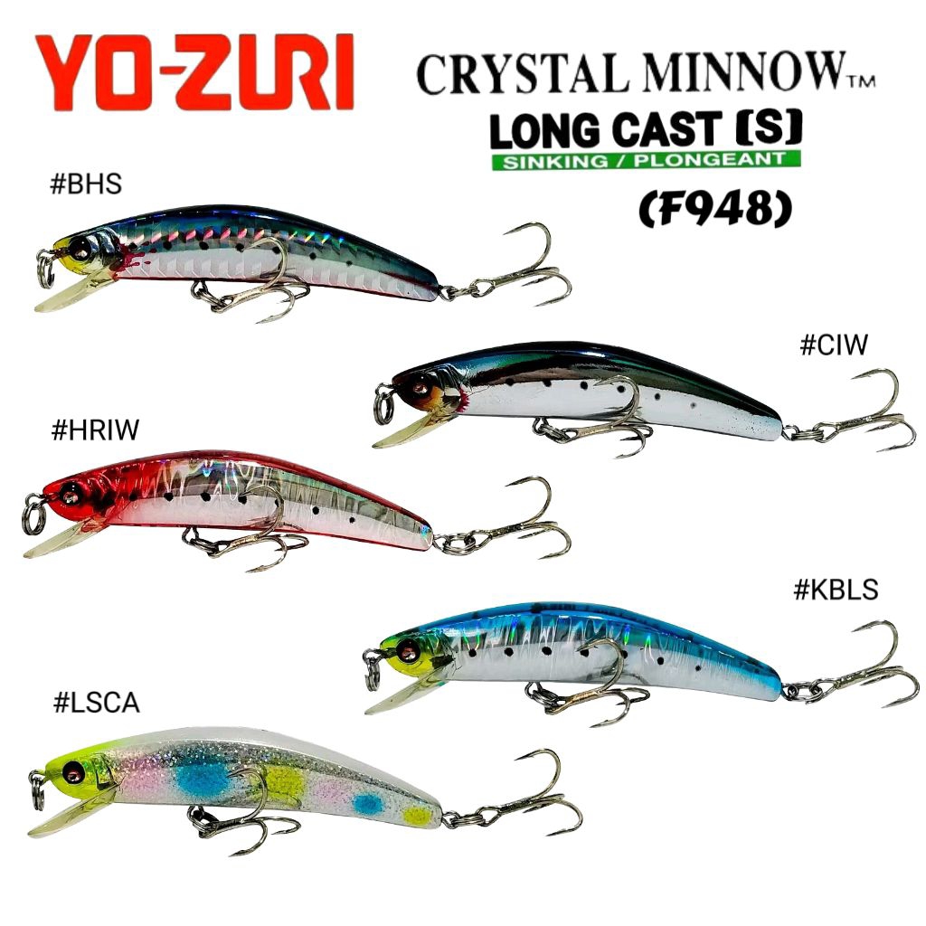 YO-ZURI F948 CRYSTAL MINNOW LONG CAST (S) FISHING LURE 70MM/9G