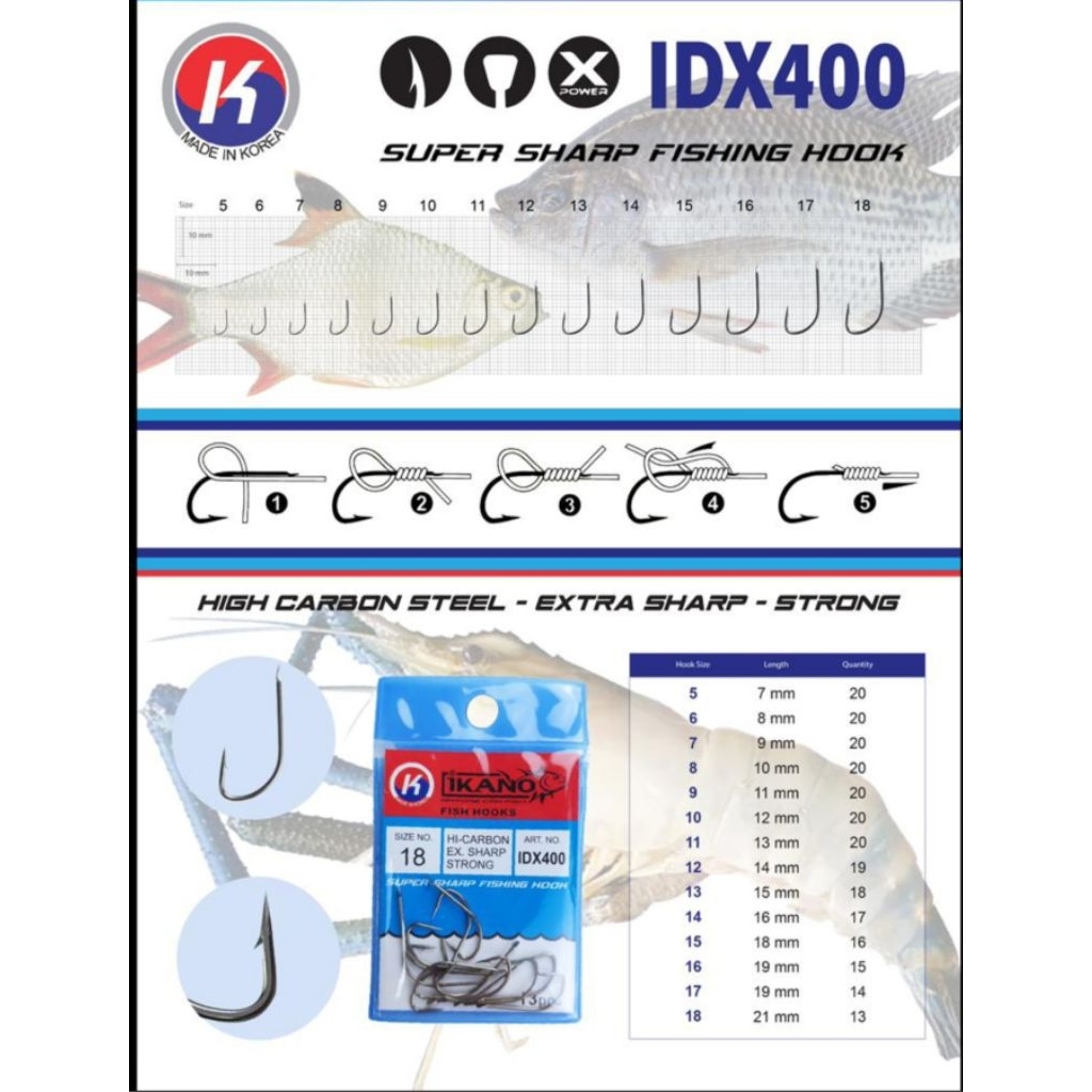 IKANO IDX400 PRAWN/FISH HOOK.