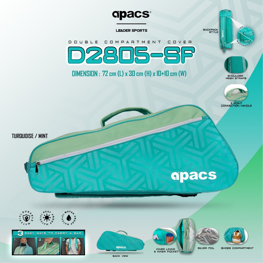 (ฟรีเสื้อยืด) APACS PREMIUM HARD COVER DOUBLE-COMPARTMENT BAG D2805