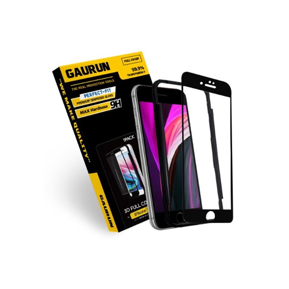 GAURUN iPhone SE3 / SE2 กระจกนิรภัย 3D คลุมทั้งหมดปกป้องหน้าจอ*0981*