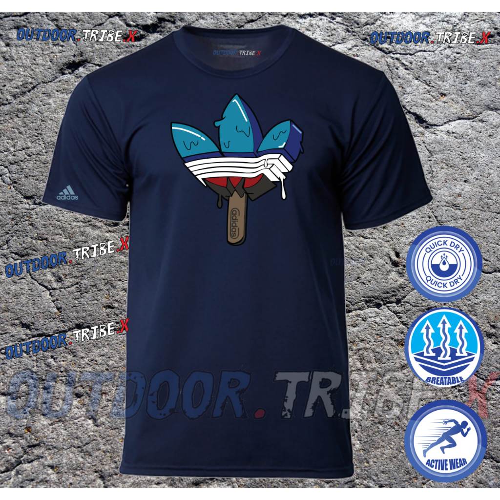 ADS I-CREAM รอบคอแขนสั้นกลางแจ้ง Quick Dry Running เสื้อยืดกีฬา Unisex ไมโครไฟเบอร์ Dri Fit Jersey