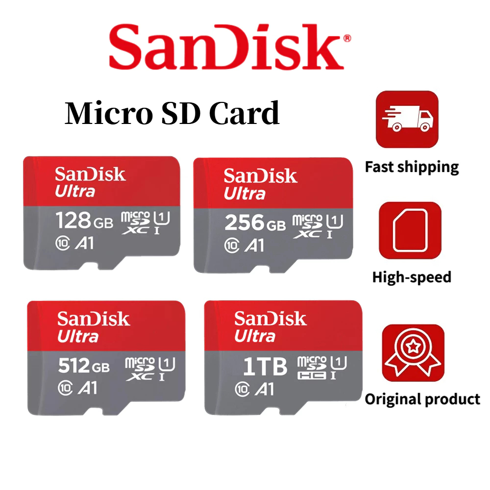 SanDisk Ultra SD การ์ด 128GB การ์ดหน่วยความจํา sd การ์ด PRO C10 140 เมกะไบต์/วินาที 128GB 256GB 512G