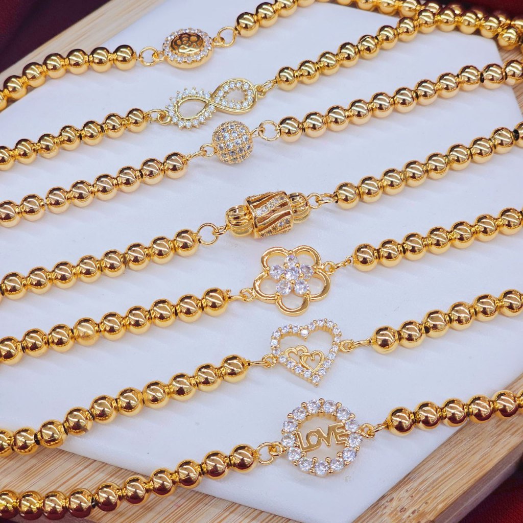 ใหม่ Boba Permata Stylo Bracelet 24K Gold Plated Titanium Gold Bangkok Gold 2026 A16