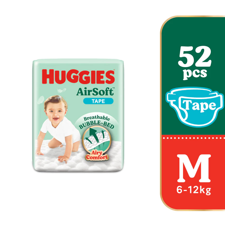 Huggies AirSoft Tape Diapers M 52s