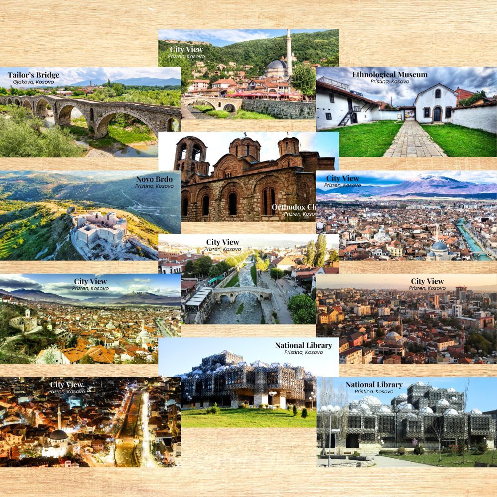 Kosovo Pristina ของที่ระลึกตู้เย็นแม่เหล็กประตูอาหารวัฒนธรรมงานรื่นเริง 10 ซม. x 5