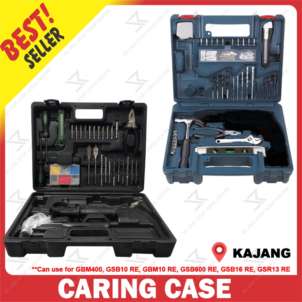 BOSCH GSB10RE / GBM400 / GBM10RE / GSB16RE / GSR13RE กระเป๋าพกพาพร้อมอุปกรณ์เสริม 100 ชิ้น