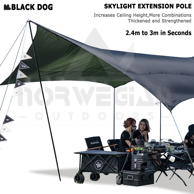 BLACKDOG 4-SECTION CANOPY POLE 2.4 เมตรกลางแจ้งตั้งแคมป์แบบพกพา AWNING TAP POLE