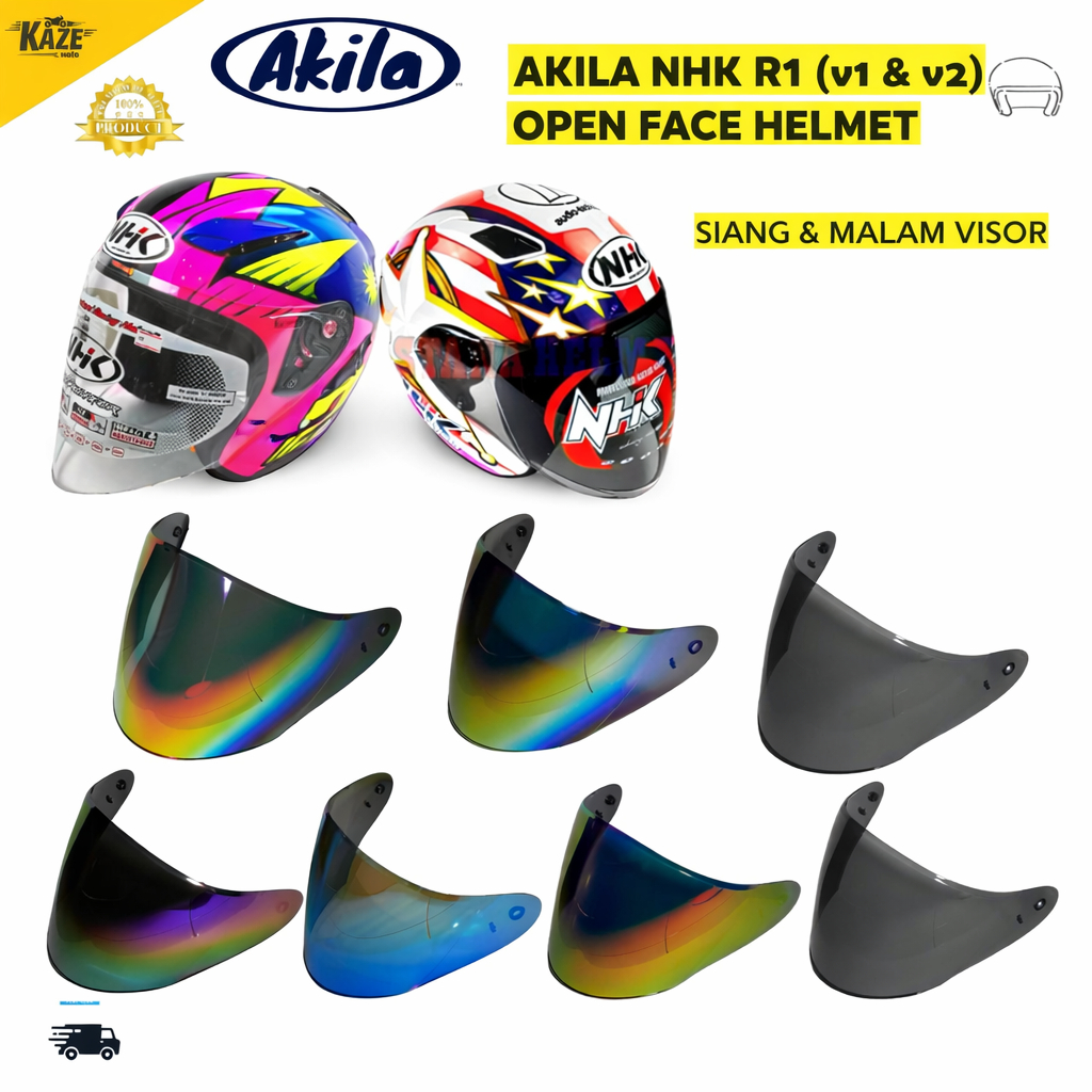 AKILA NHK R1 OEM VISOR (V.1 & V.2)หมวกกันน็อคแบบเปิด Akila Visor สําหรับ Siang Malam Siang Malam