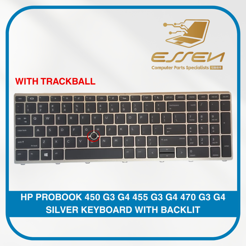 HP PROBOOK 450 G3 G4 G5 455 G3 G4 470 G3 G4 HSTNN-Q95C Q03C SILVER คีย์บอร์ดพร้อม BACKLIT