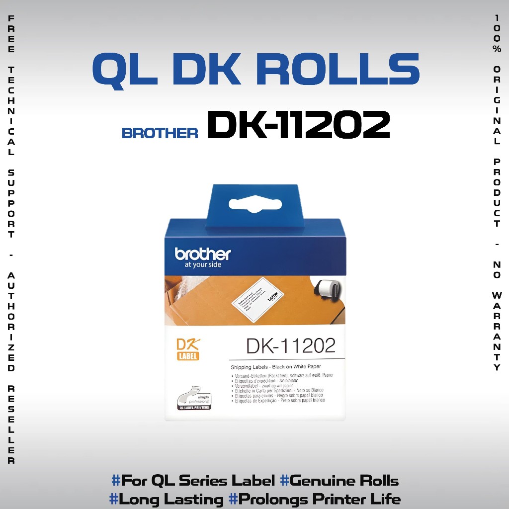 BROTHER DK-11202 ป้ายจัดส่ง (62x100mm) สําหรับ QL-800 QL-700