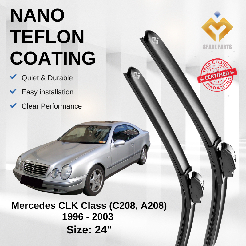 Mercedes CLK Class C208 A208 Premium Japan Tech ใบปัดน้ําฝนรถยนต์ 24 | ไร้ริ้ว ทนทาน ติดตั้งง่าย +