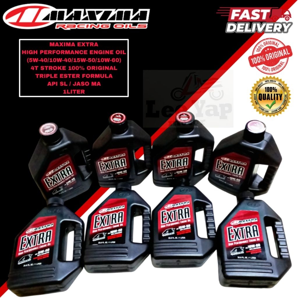 MAXIMA RACING OILS EXTRA 4T 5W-40, 10W40,15W50,10W60 TRIPLE ESTER FORMULA
