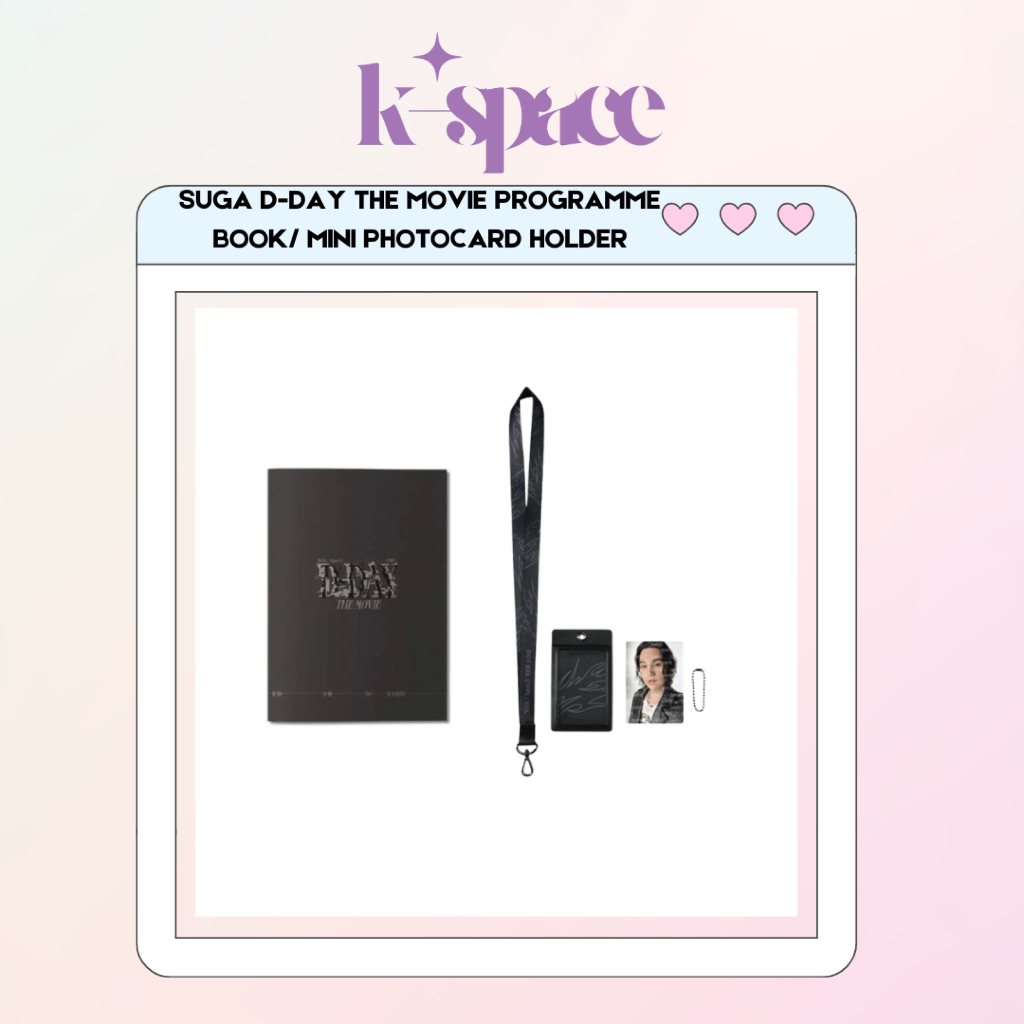 SUGA D-DAY MERCH-THE MOVIE PROGRAMME BOOK/MINI PHOTOC CARD HOLDER