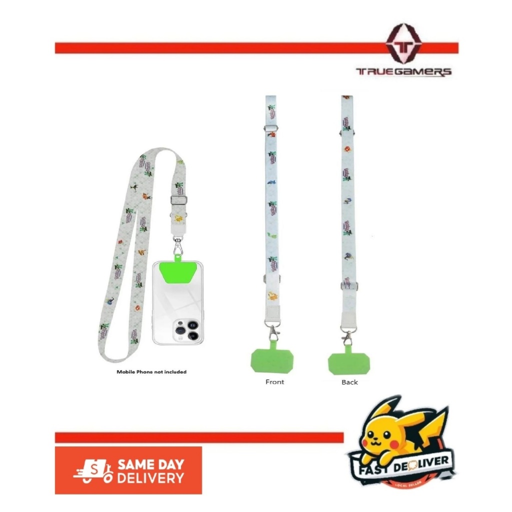 อย่างเป็นทางการ Nintendo Pokémon ZA Lanyard Pokémon สายคล้องคออุปกรณ์เสริมสําหรับเล่นเกมอะนิเมะ