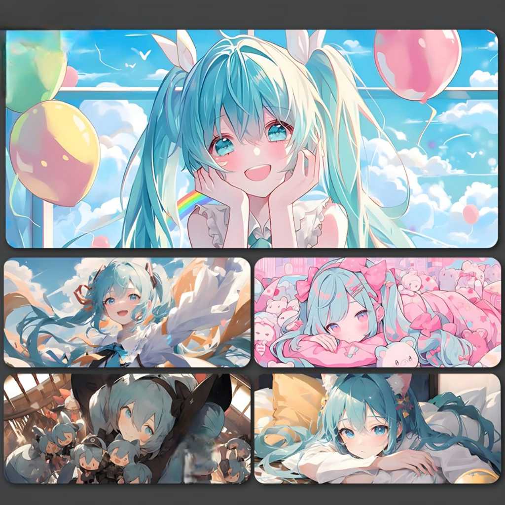 60x30 ซม.Hatsune Miku Anime Anti-Slip Mouse Pad Gaming Pad Tetikus Lembut Mousepad คีย์บอร์ดกันน้ํา