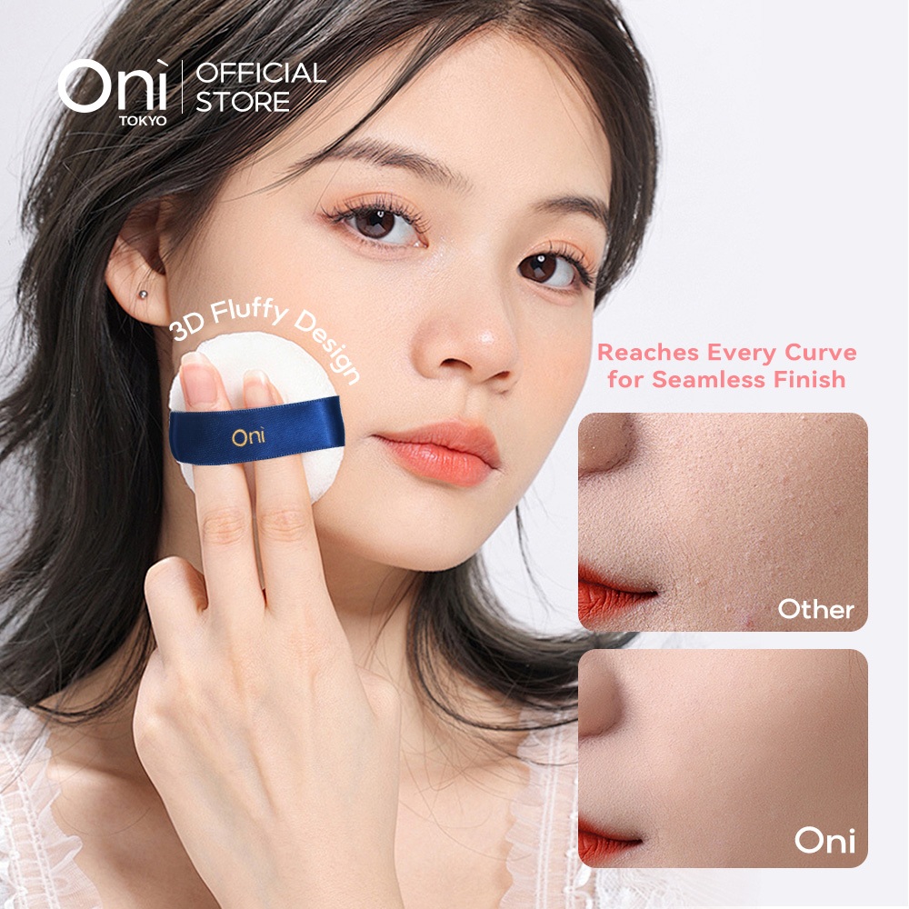 Oni Fluffy Powder Puff,Cloud-Like Velour Texture,สําหรับ Loose & Pressed Powder