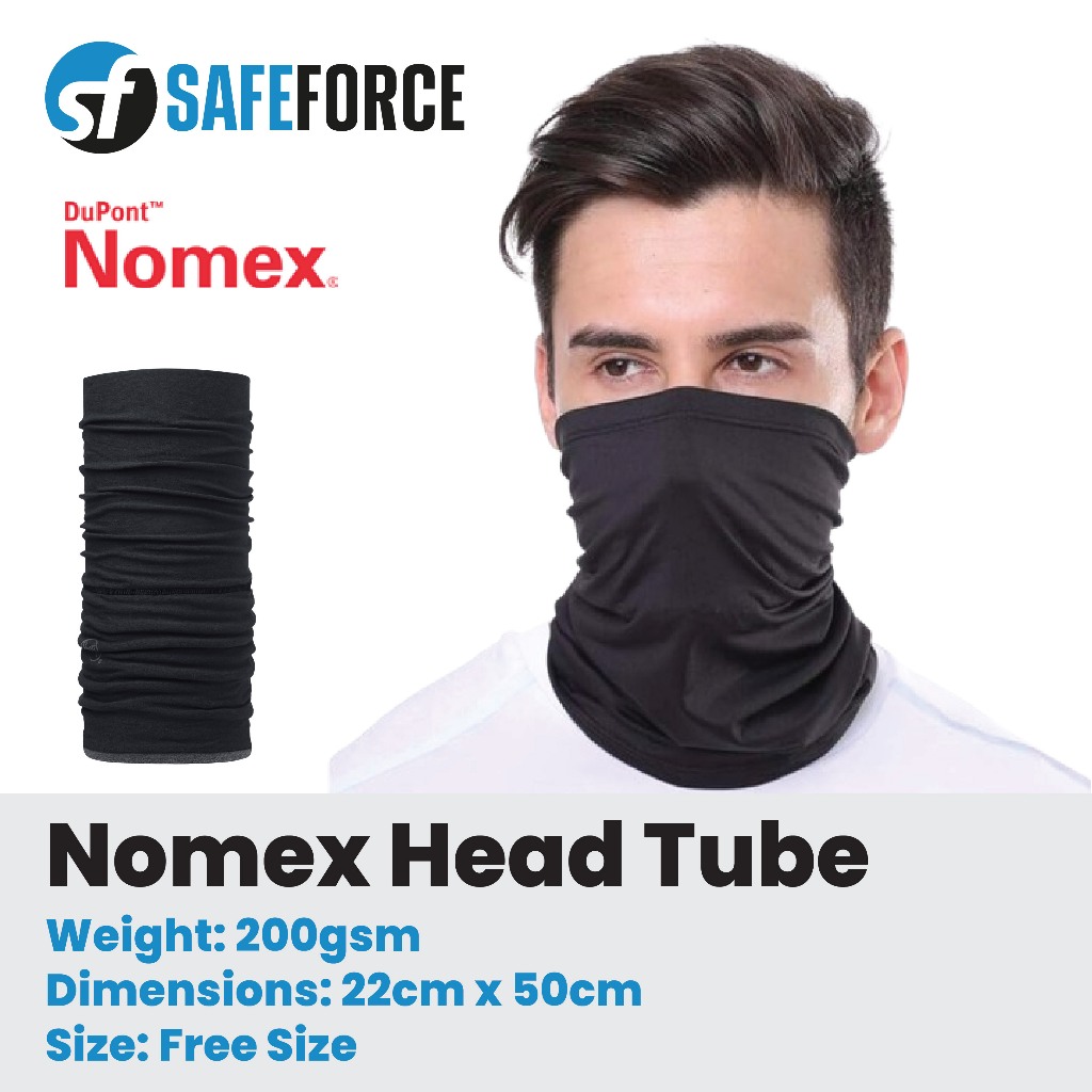 Nomex Head Tube Fire Resistance Heat Protection Industrial Safety Wear - สีดํา