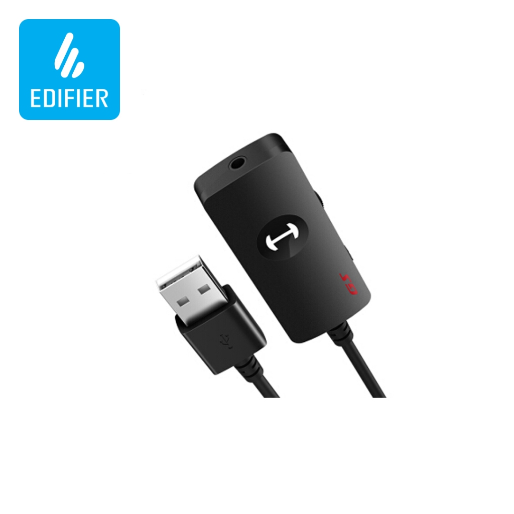 Edifier Hecate GS01 การ์ดเสียงภายนอก USB สําหรับเล่นเกมระดับมืออาชีพ - สวิตช์ไมโครโฟนและปุ่มปรับระดับเสียง | อินพุต AUX