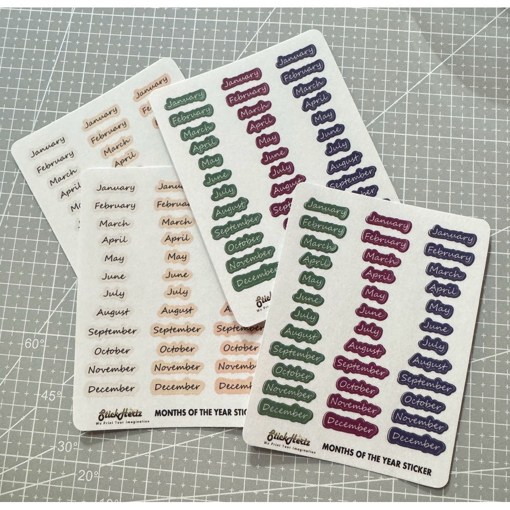 [Niaminz] Stickhertz Mini Small Colourful Month In A Year Planner Sticker For Small Planner (A6, A7,