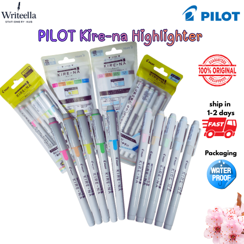 Pilot Kire-Na Highlighter Japan KIRE-NA Twin-Tip dual-ended Chisel / Fine Tip Highlighters