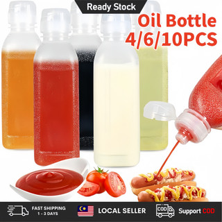 4/6/10PCS Kitchen Oil Bottles Plastic Condiment Bottles Salad  Sauce Olive Ketchup Oil Dispenser for Picnic 油瓶