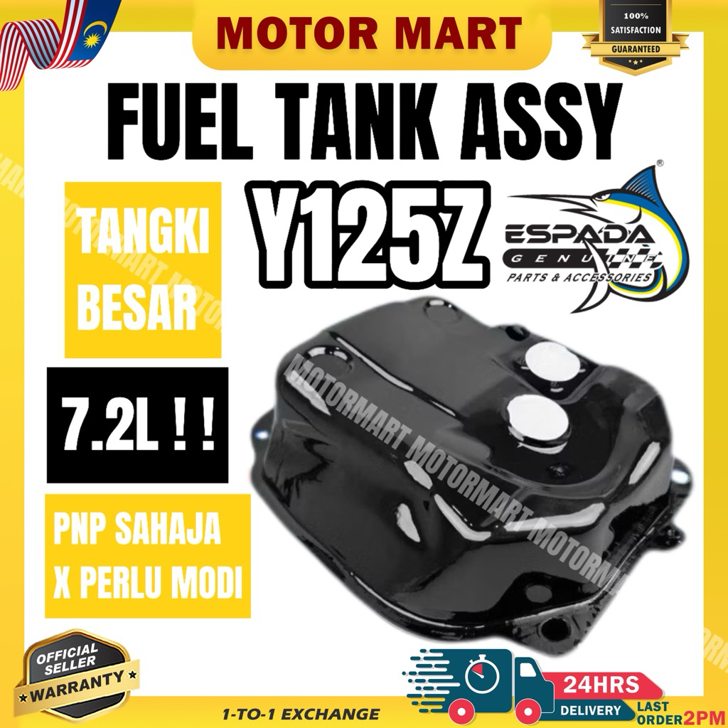 YAMAHA 125Z Y125 ZR Y125Z ถังขนาดใหญ่ FUEL ถังสีดําน้ํามันขนาดใหญ่ 7.2L PNP เท่านั้น X NEED ดัดแปลง 