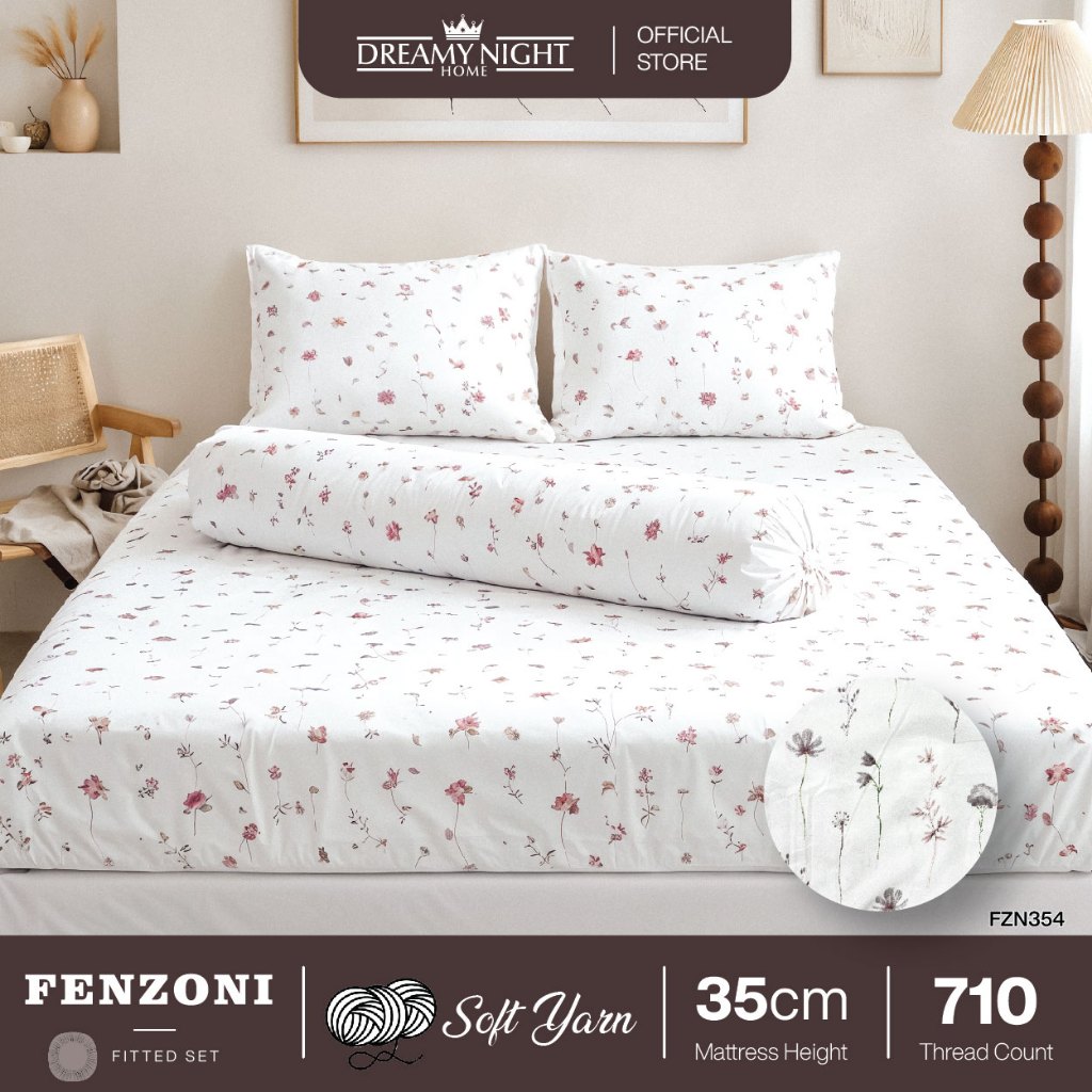 Dreamynight Home Fenzoni 710 TC ชุดผ้าปูที่นอนไมโครไฟเบอร์ | 4 ชิ้น