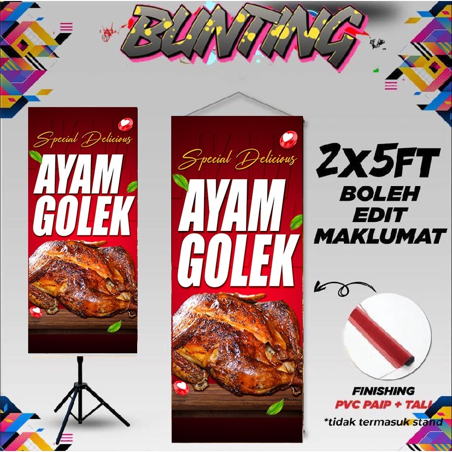 BANNER BUNTING CHICKEN FOR BAZAR SUPPORTS