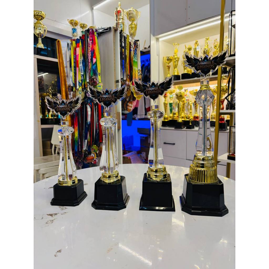 ถ้วยรางวัล MLBB Esport MLB 4 Saiz Ketinggian Bentuk Sama Trophy esport ML เกม piala ตํานานมือถือ ถ้ว