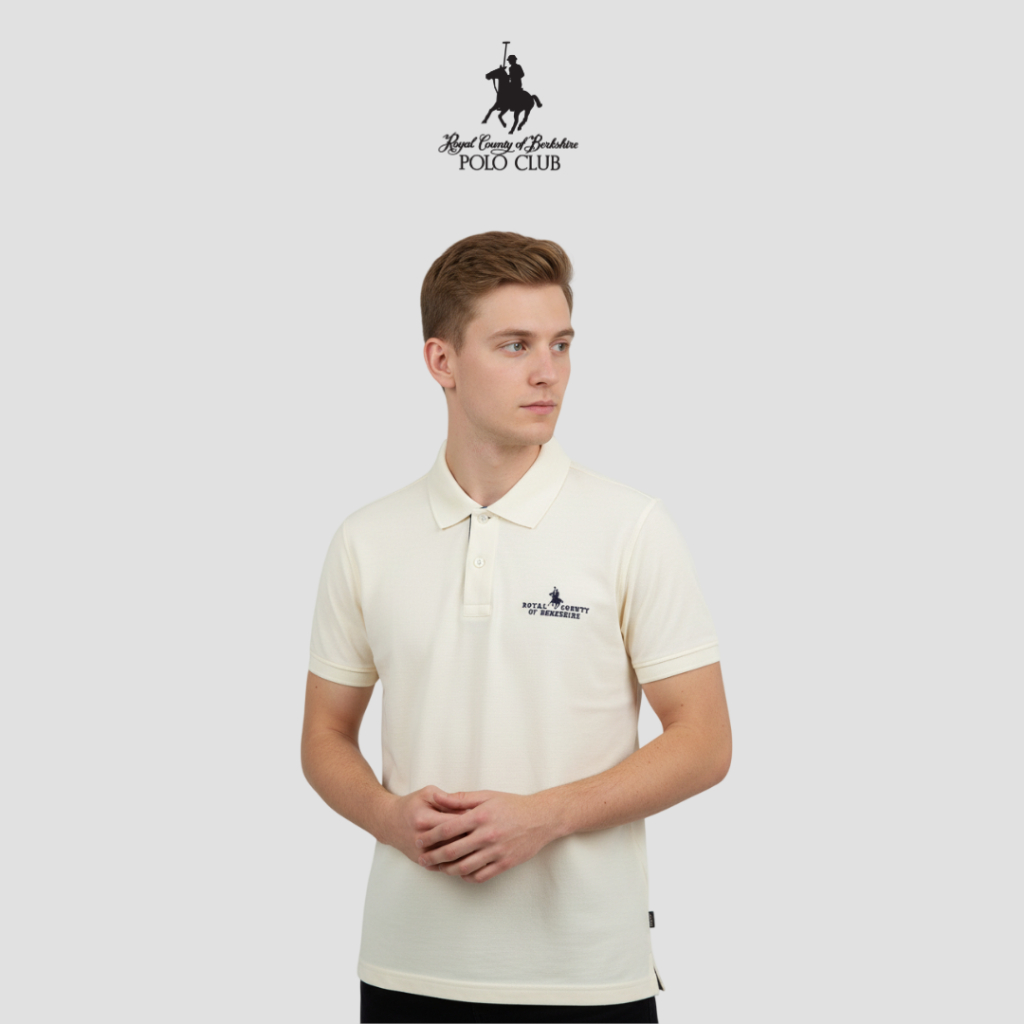RCB Polo Club เสื้อโปโลแขนสั้นผู้ชายคอปก MTS122423-50 - ครีม