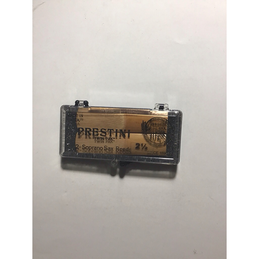 PR15-20 แพ็คคู่ Prestini Soprano Saxophone Reed (2.5) พร้อมปลอก