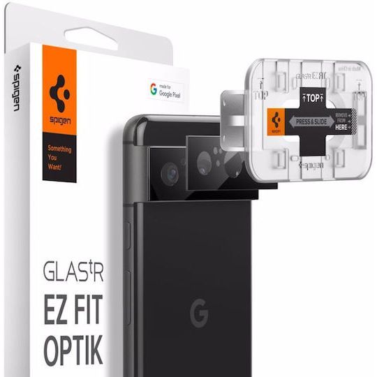 Spigen Optik.TR Ez Fit กระจกนิรภัยป้องกันกล้อง 2 ชิ้นสําหรับ Google Pixel 8