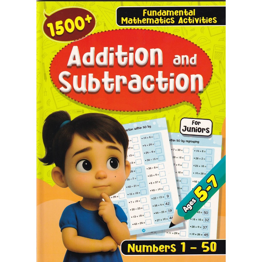 1500+ เพิ่มและคําบรรยายสําหรับ JUNIORS (NUMBERS 1-50) (AGES 5-7)