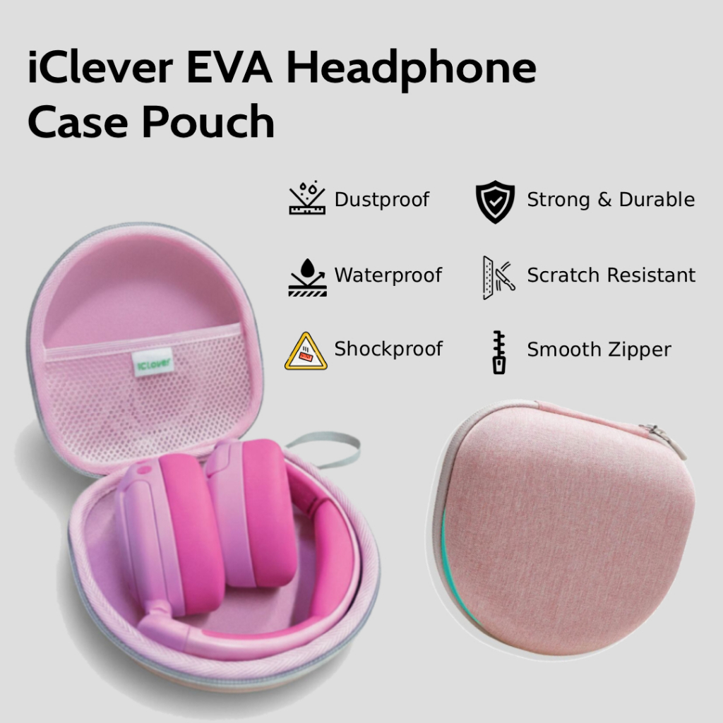 IClever EVA Hard Case สําหรับเด็กหูฟังกันกระแทก กันน้ํา Travel & School Use