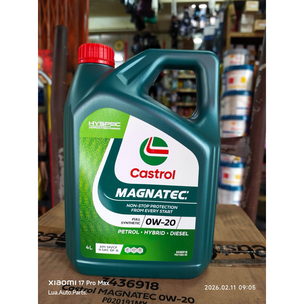 น้ํามันเครื่อง Castrol Magnatec สังเคราะห์แท้ 0w20 4L
