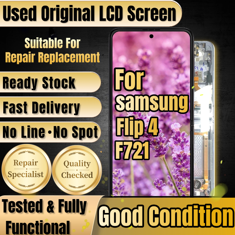 PhonFix เปลี่ยน LCD สําหรับ Samsung Galaxy Z Flip 4 ภายใน LCD SM-F721B F721U F721N สุ่มกรอบสี - ทดสอ