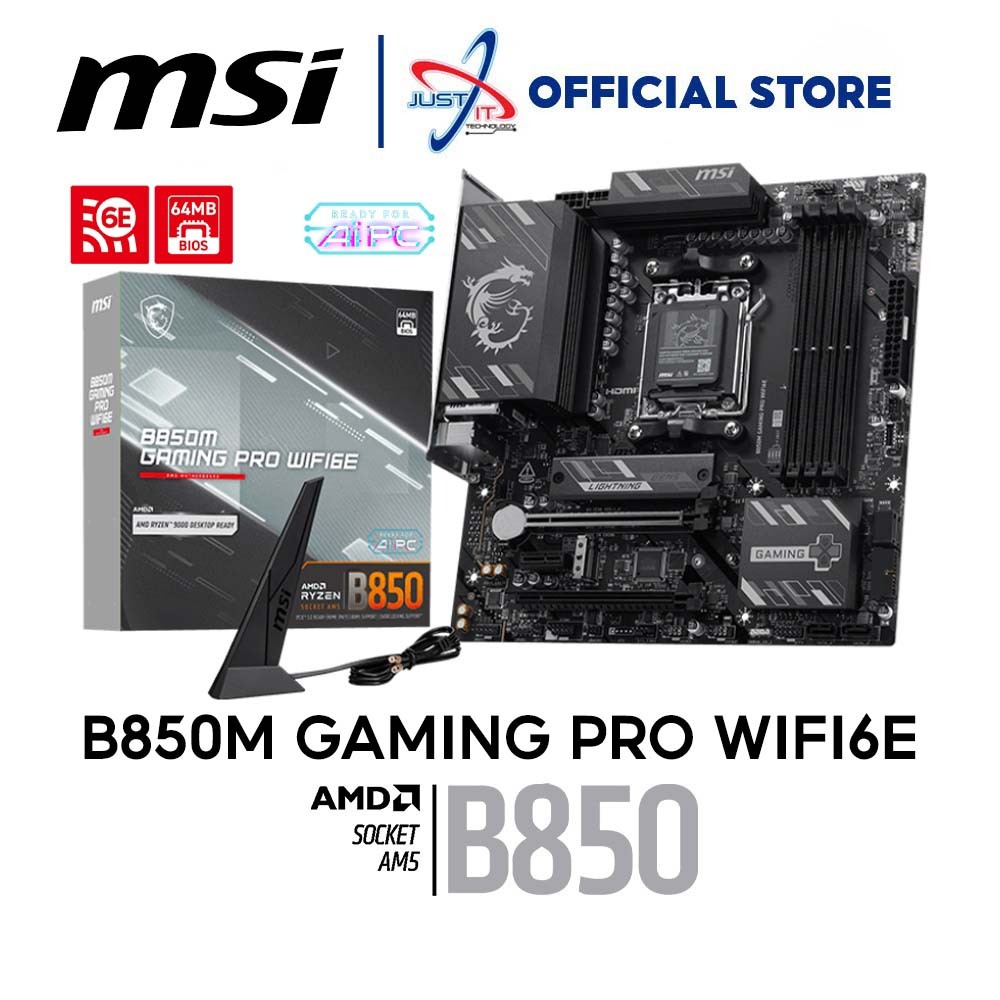 MSI B850M GAMING PRO WIFI6E DDR5 / D5 AM5 GAMING MOTHERBOARD COMBO 7600 / 7700X / 7950X / 7800X3D / 