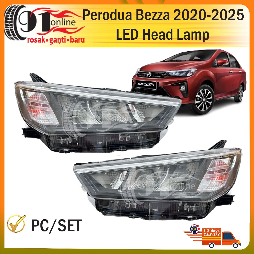 Vland Perodua Bezza 2020 - 2022 ไฟหน้า Led PC/ชุด