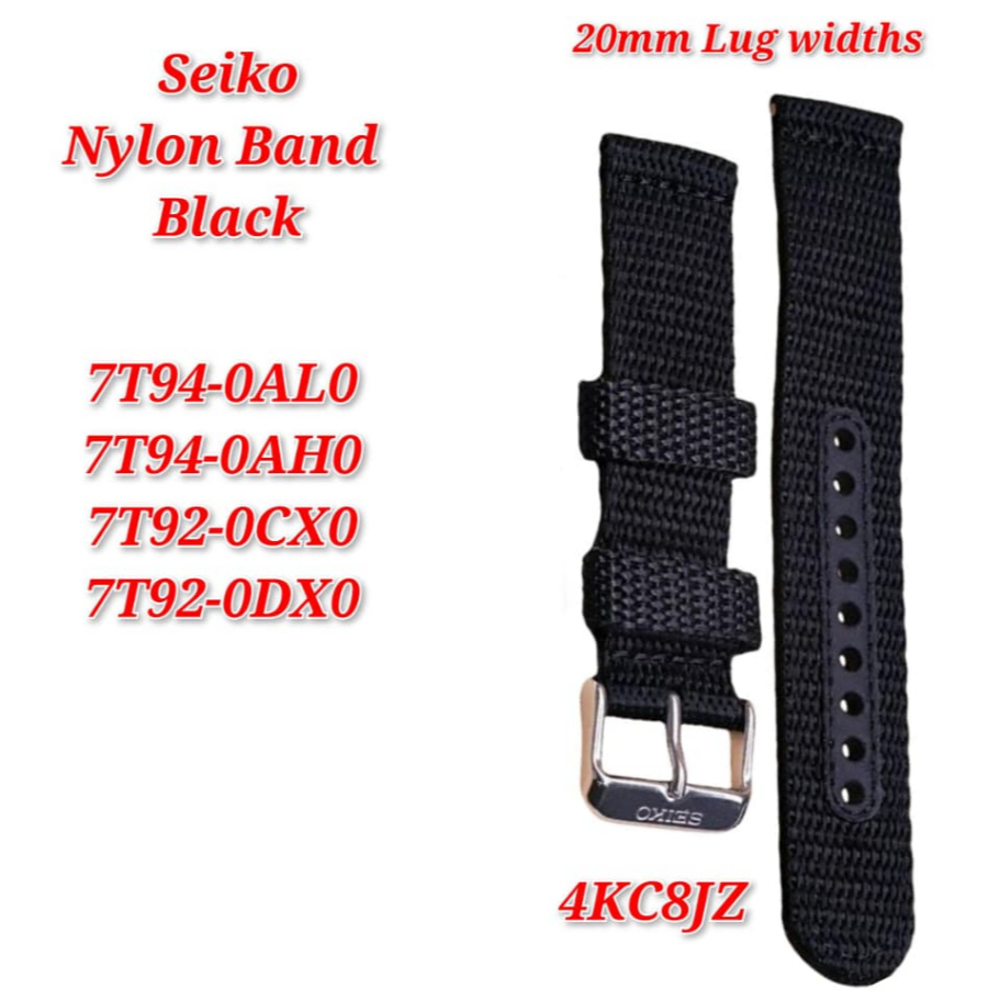 Seiko Nylon Strap 4KC8JZ Black Nylon Strap Band Watch