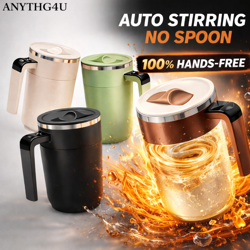 ANYTHG4U Self-Stirring Coffee Mug 400ml – 316 Stainless Steel, USB ชาร์จได้, Chan Kopi Viral