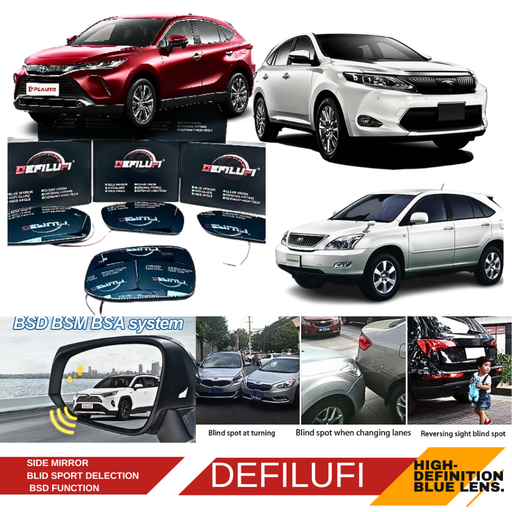 DEFILUFI BSD รถด้านข้างกระจก BLID กีฬา DELECTION เซ็นเซอร์ที่จอดรถ TOYOTA HARRIER ACU30 XU60 XU80
