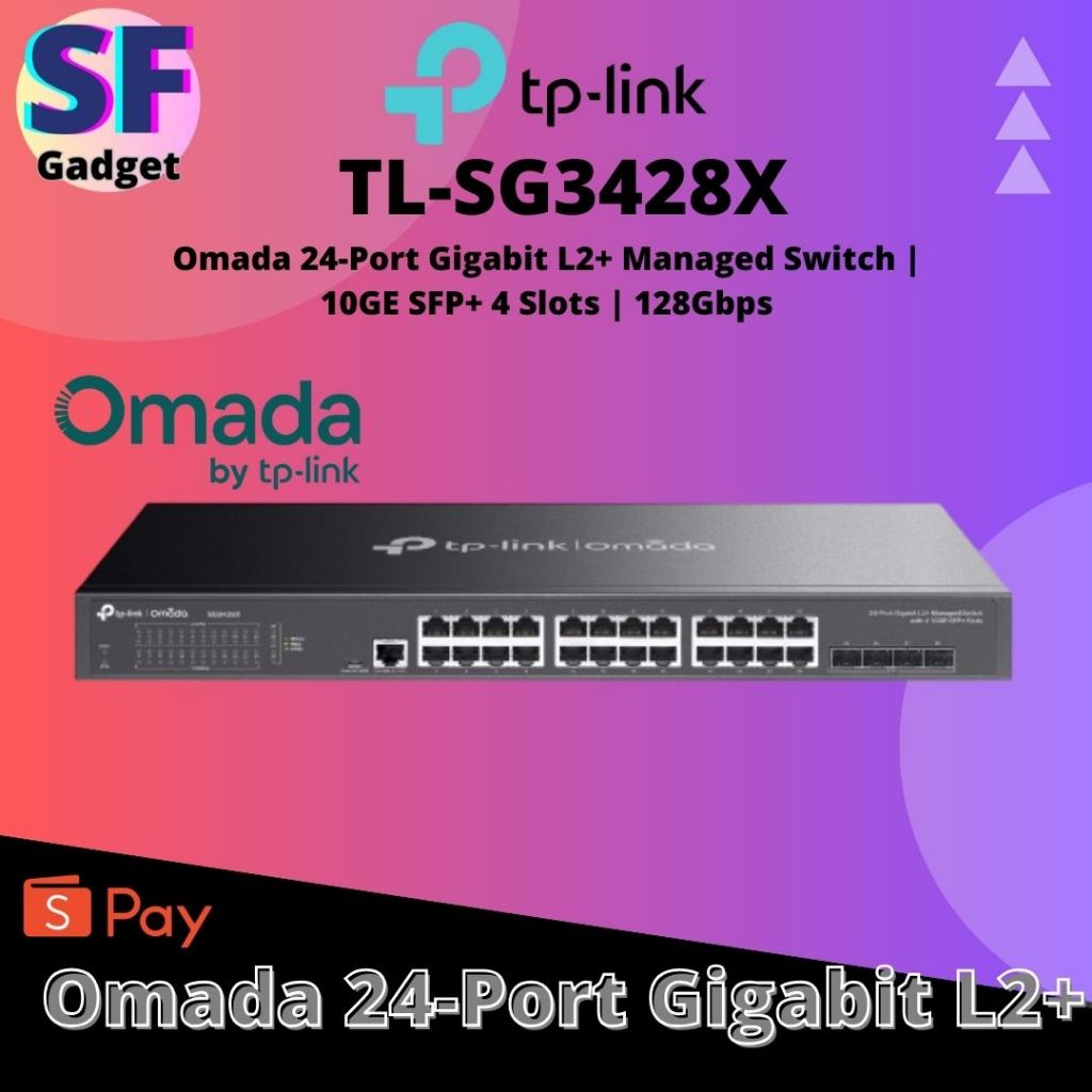 TP-LINK TL-SG3428X JETSTREAM 24-PORT GIGABIT L2+ สวิตช์จัดการพร้อมสล็อต 10GE SFP+